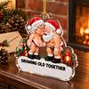 Holiday Party Decor 2D Couple Santa Pattern Hanging Ornament Acrylic Decorative Christmas Tree Accessories Charms with Lanyard Xmas Pendants