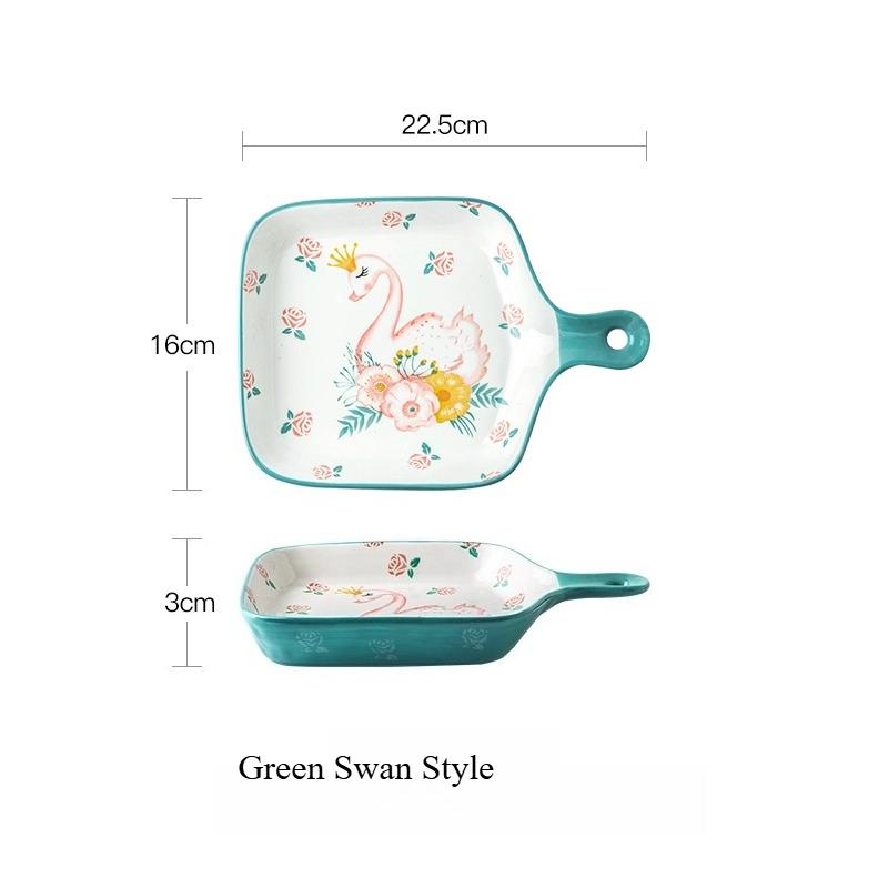 

1 шт. Японский стиль Креативный Милый Мультяшный Девочка Сердце Противень с ручкой Керамическая посуда для бытовых духовок