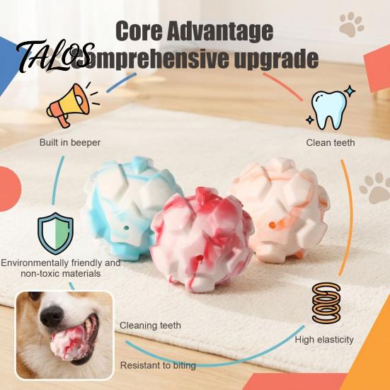 Durable Dog Chew Toys for Aggressive Chewers Squeaky Balls, TPR Interactive Pet Toy, Teeth Cleaning High Toughness Gnawing Star Texture Toy