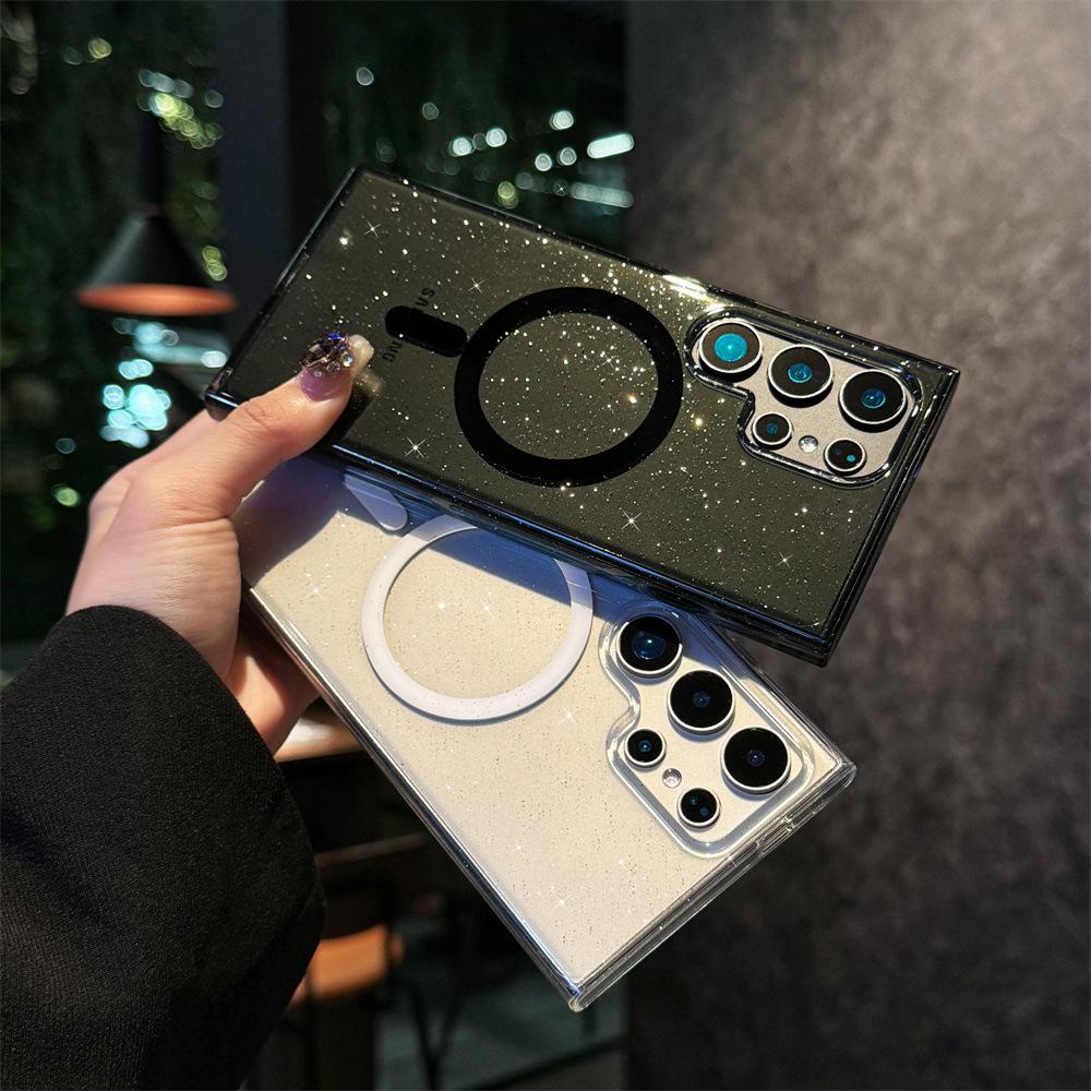 Galaxy Samsung Phone Case S25 Transparent Flash Powder S24ultra Suitable for S25 Magnetic Case S24FE