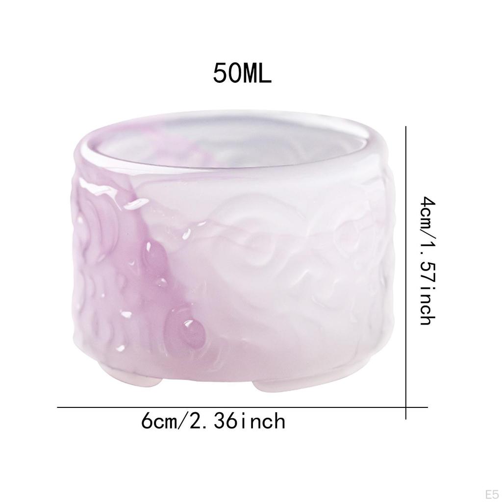 Chinese Kung Fu Tea Cup Drinkware Colored Glaze Compact Traditional for Outdoor Indoor 50ml Creative