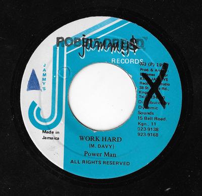 Płyta 7-calowa POWERMAN - Work Hard NONE Jammy's Records 1992 Jamajka Reggae, Ska & Dub Używana