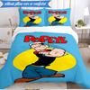 Set Biancheria da Letto con Popeye che Mostra la sua Forza, Include 1 Copripiumino e 2 Federe, Perfetto per Camera da Letto, Dormitorio, Regalo di Natale per Fan
