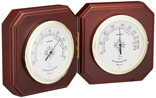 Empex Imperial Thermo-Hygrometer, Tabletop Weather Meter, Made in Japan, Brown, TM-711