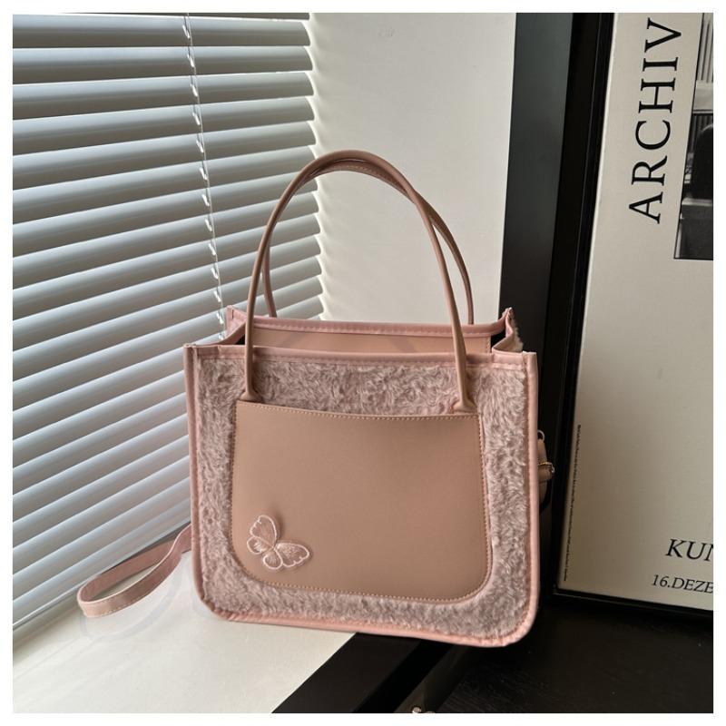 Осенне-зимняя плюшевая ретро сумка-мессенджер из овчины, зимняя сумка, универсальная большая вместительная сумка-тоут, модная наплечная сумка