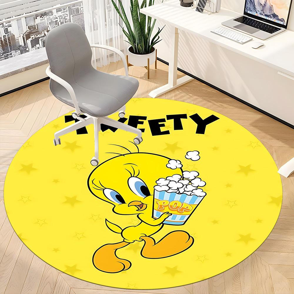 1PC Tweety Office Round Area Rug, Indoor Mat Suitable For Office, Under Office Chairs Bedroom Living Room Home Decor DT1212089