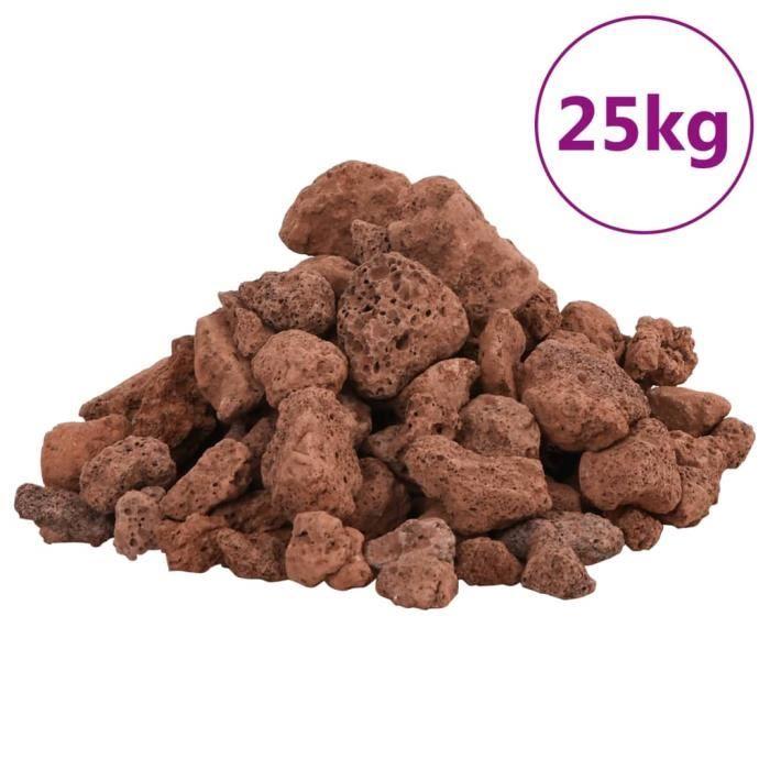 VidaXL Roches volcaniques 25 kg rouge 1-2 cm 155312
