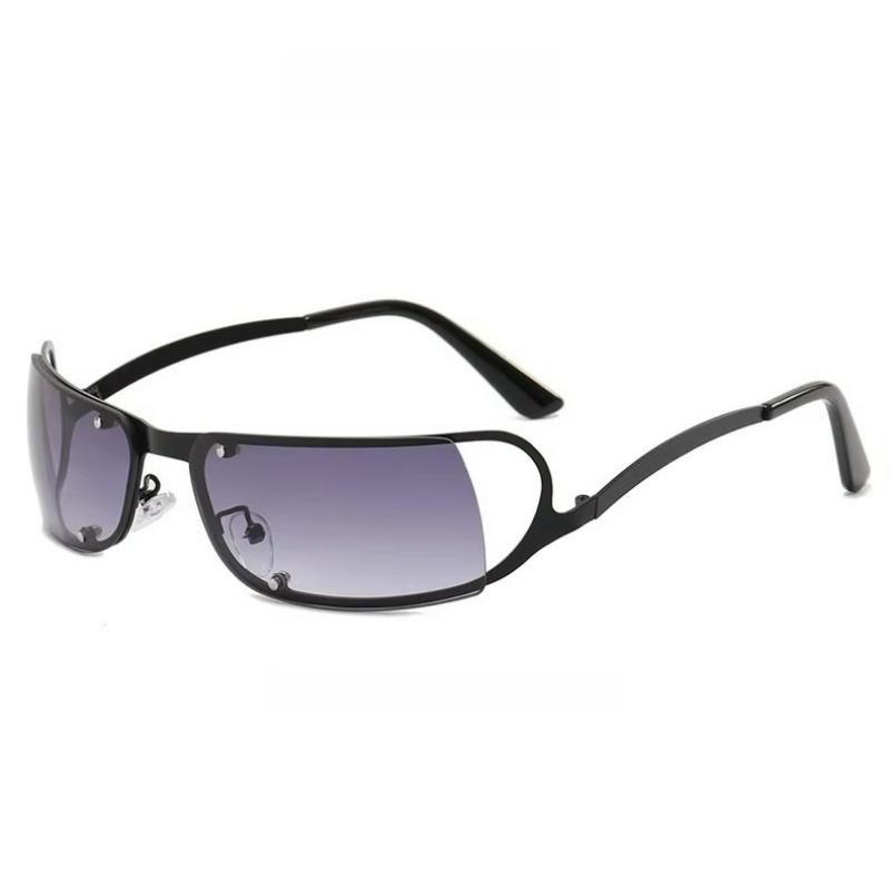 

Oval Metal Hollow Ladies Fashion Sunglasses Y2K Vintage Punk Babes Suitable for Street Pos Party Accessories