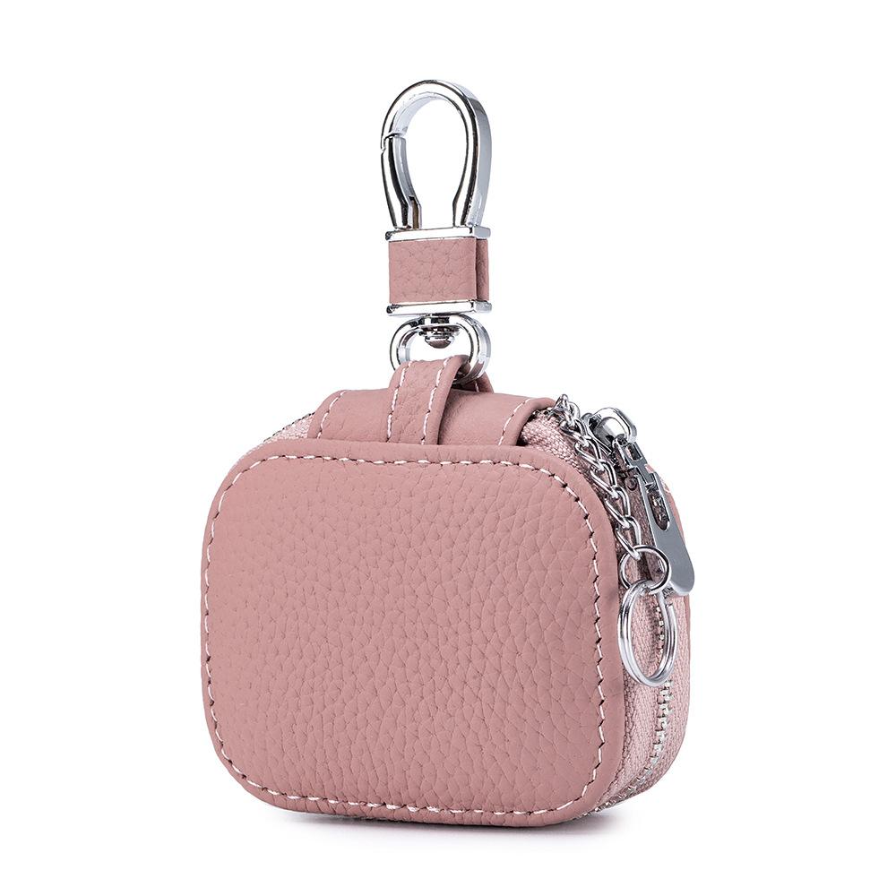 Genuine Leather Compact Key Wallets Waist Hanging Key Bag Bluetooth Earphone Protective Cover Keychain Waist Packs