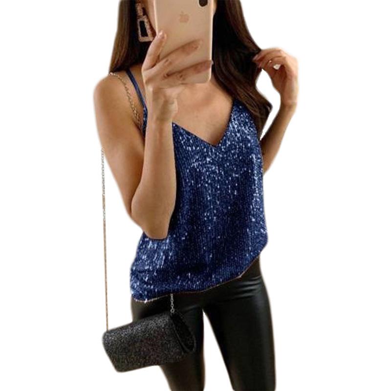 2025 European & American Women's V-neck Hot Stamping Camisole - Casual Sexy Spring/Summer Vest