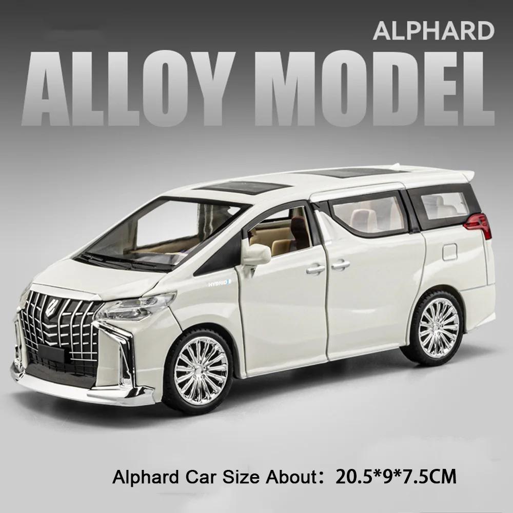 1:24 Alphard RAV4 Modello in Lega Giocattoli Auto Diecast 6 Portiere Aperte Suono Luci Pull Back Sterzo Ruota Anteriore Veicoli per Regali Adulti