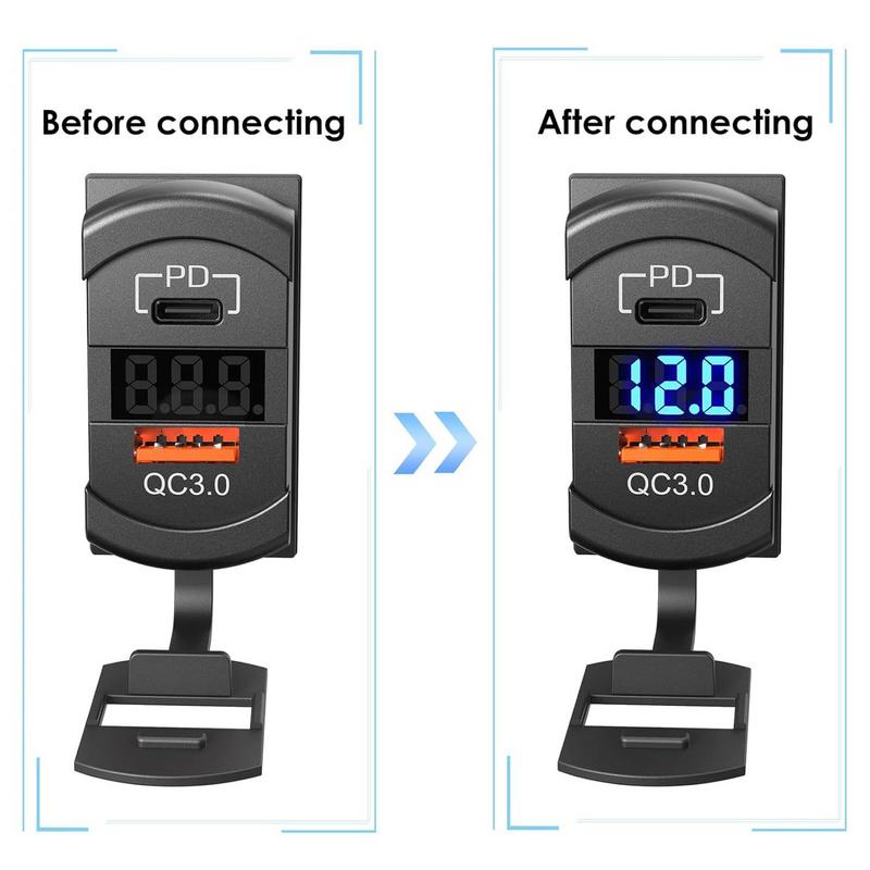 Fast Charger For Car Super Fast Car Charger Adapter PD3.0  QC3.0 Car Charger Port DC 12-24V USB Adapter For Car Cellphones