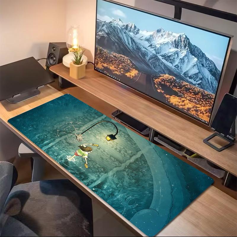 Spirited Away Print Cushion Non-slip Laptop Tablet Big Mousepad XXL Mat Mini PC Playmat With Lock edge