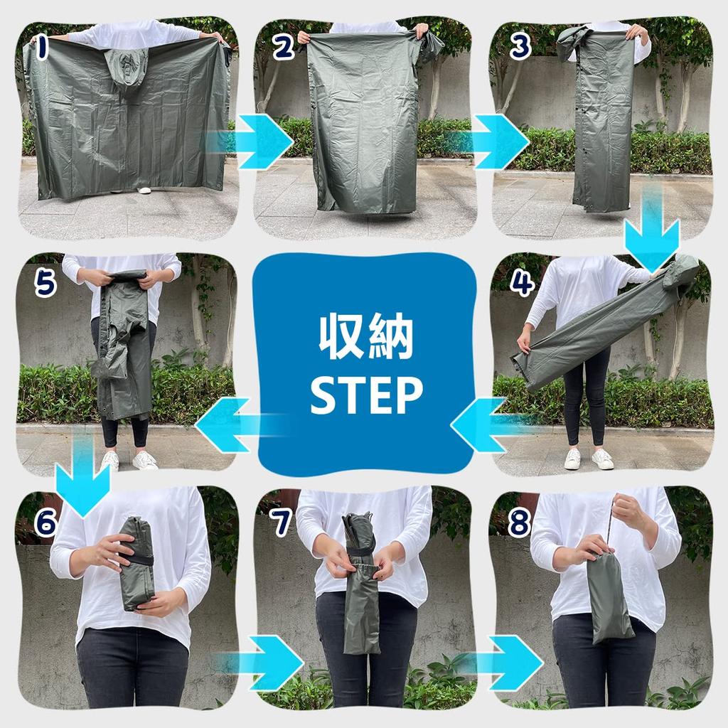 Missmat Rain Poncho for Men and Multifunctional Outdoor Emergency Raincoat with Windbreak and Storage Unisex for Fishing Motorcycles, Women, 3-Way