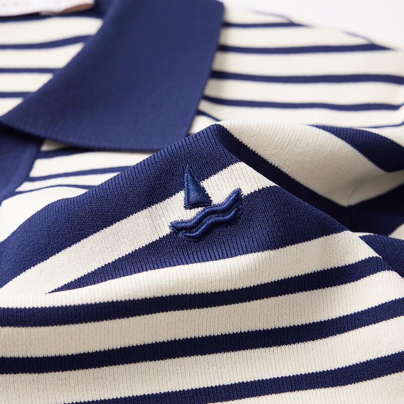 Navigare Striped Pullover Knit Polo Shirt