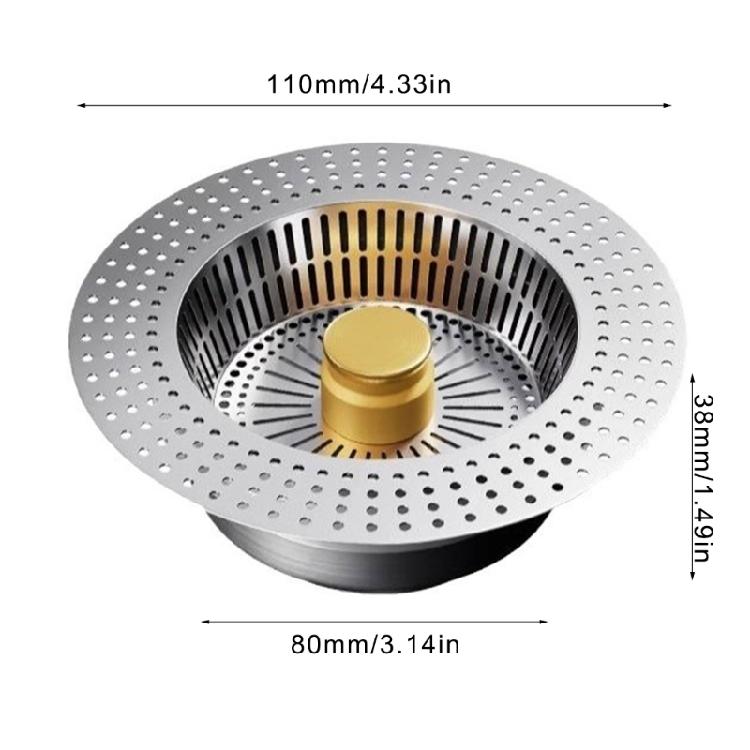 Kitchen Supplies Sink Strainer Stainless Steel Gold Accessory for Effective Waste Collection and Easy Cleaning