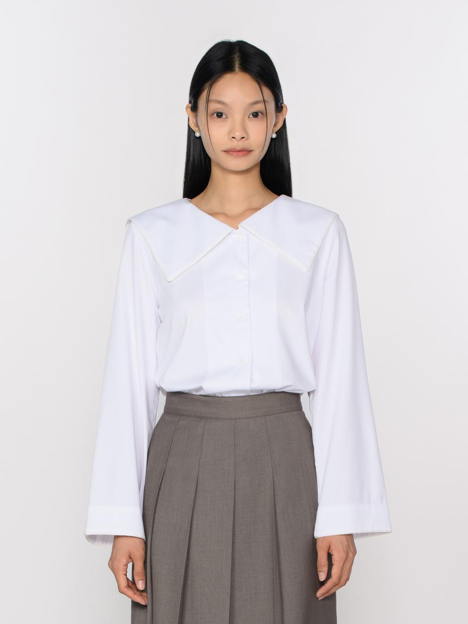 Tosae Puritan Collar Blouse White White/White