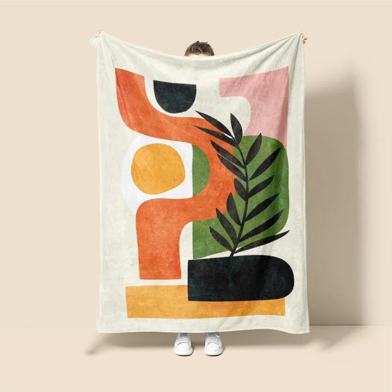 Skandinavischer Ins-Stil Morandi-Decke abstraktes geometrisches Design antistatisch Staub Netroots mit der gleichen Sofabezug-Decke