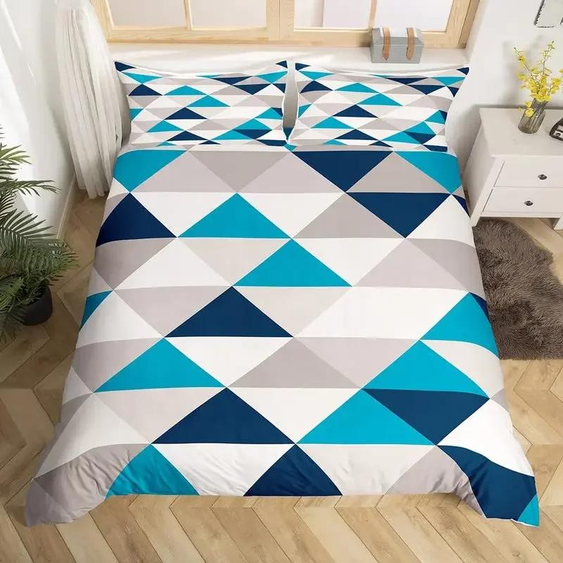 Comforter Geometric Single King Buffalo Check Comforter Modern Art Plaid Bedding Set Microfiber Geometry