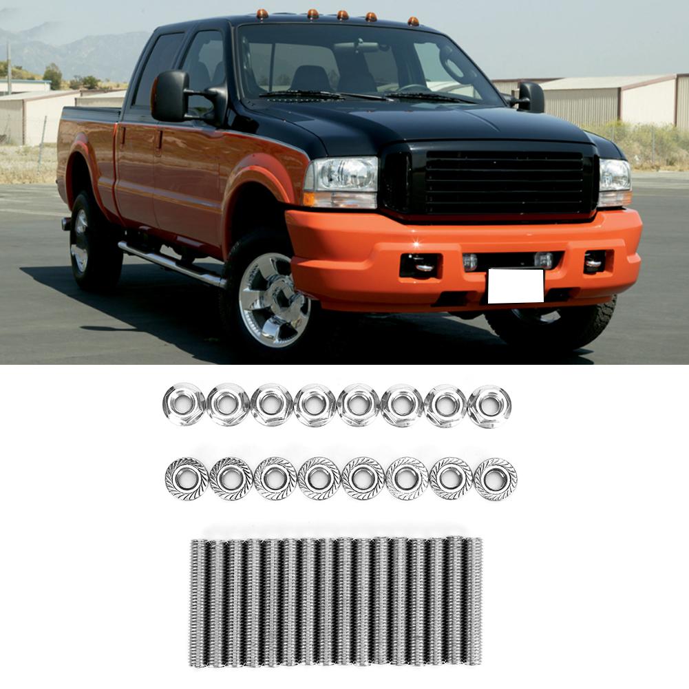 Zestaw śrub i nakrętek do kolektora wydechowego ze stali nierdzewnej N811313S431 pasuje do Forda 4.6&5.4 litra V8