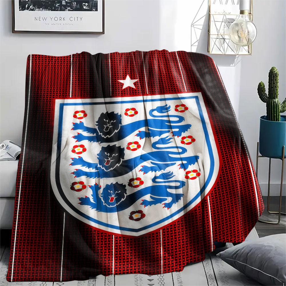 England national football logo Printed Flannel Blanket, soft throw for bedroom sofa, washable,soccer fan merchandise, great gift.