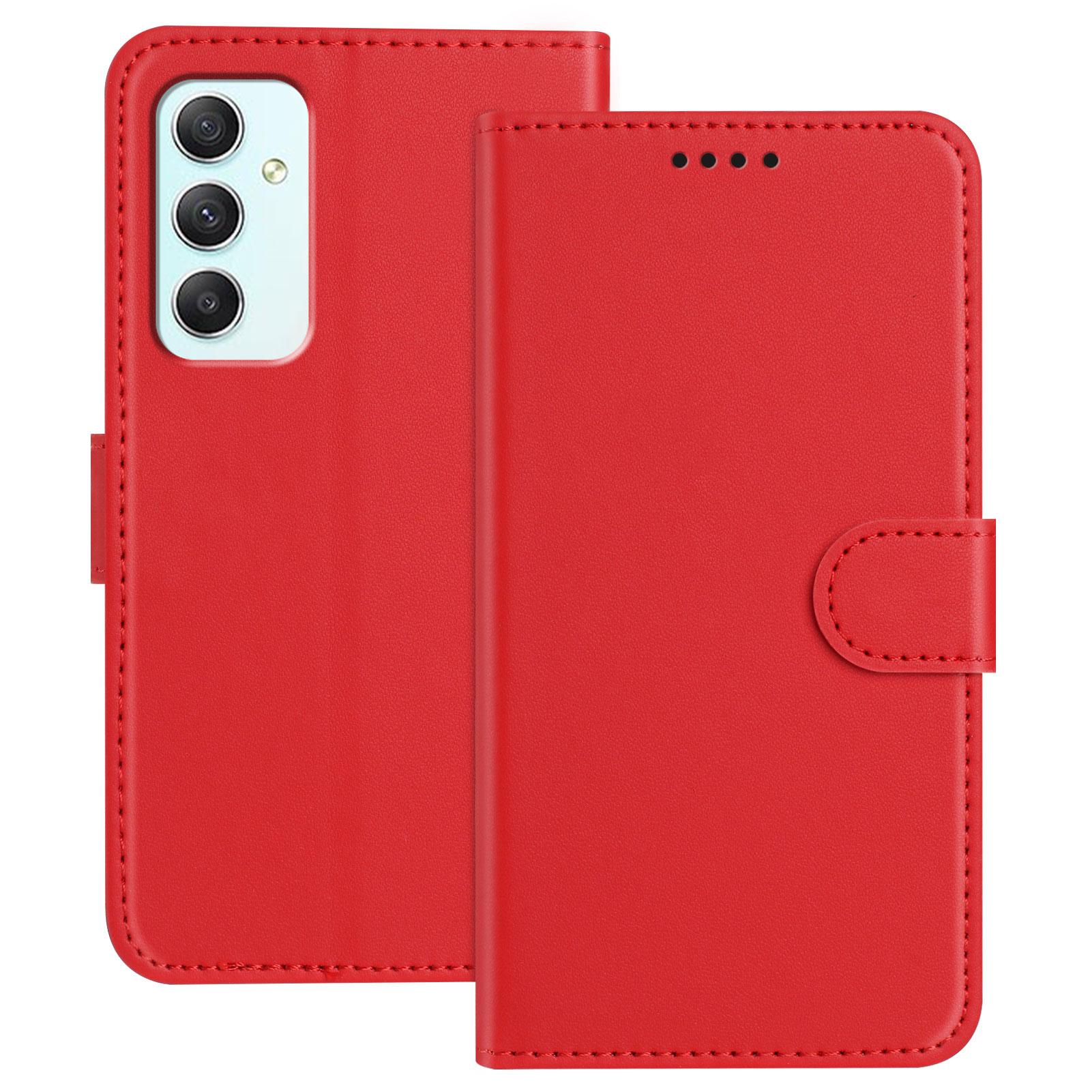

For Samsung Galaxy A35 5G Leather Case Wallet Stand Solid Color Anti Drop Phone Cover B
