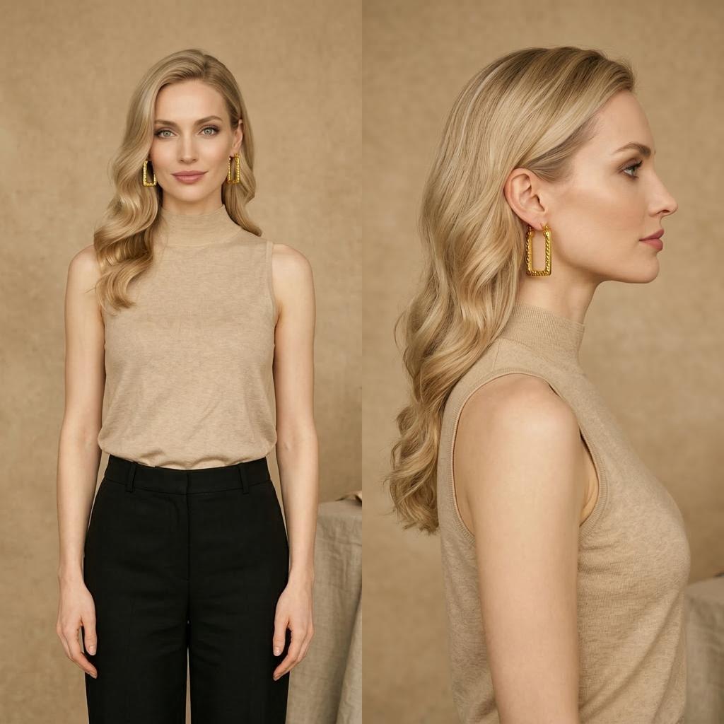 Boucles d'Oreilles en Acier Inoxydable pour Femmes Vintage Luxe Élégant Bijoux en Acier Titane