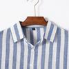 Men's Summer Fashion Casual Men's Striped Shirt  Casual Loose Long Sleeved Shirt