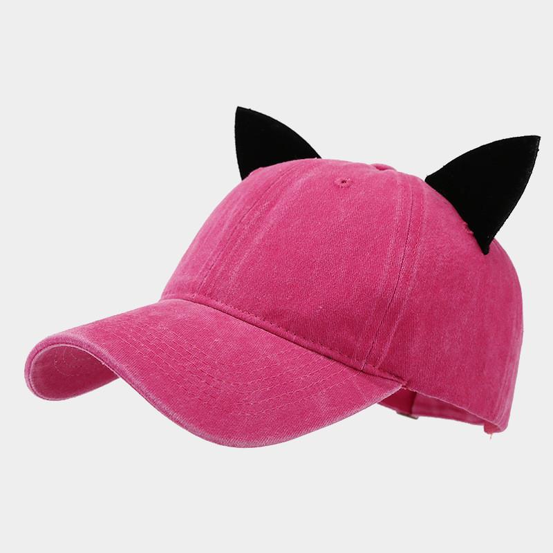 Cotton Velvet Cat Ear Baseball Cap For Women With Sun Protection And Breathability