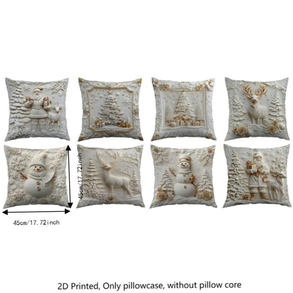 Christmas Tree Christmas Pillow Cover Soft Santa Pillow Cover Party Decoration