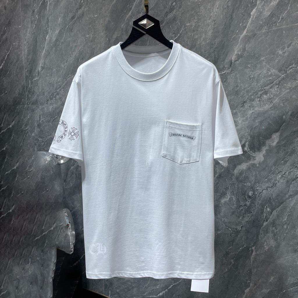 8556 CHROME HEARTS 2026 Summer New High Quality Cotton Round Neck Loose Large Size Men's and Women's T-shirt Couple T-shirt