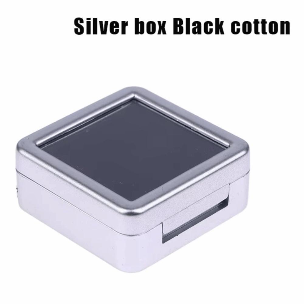 Transparent Gemstone Holder Flip Lid Crystal Display Case Packaging Jewelry Show Jewelry