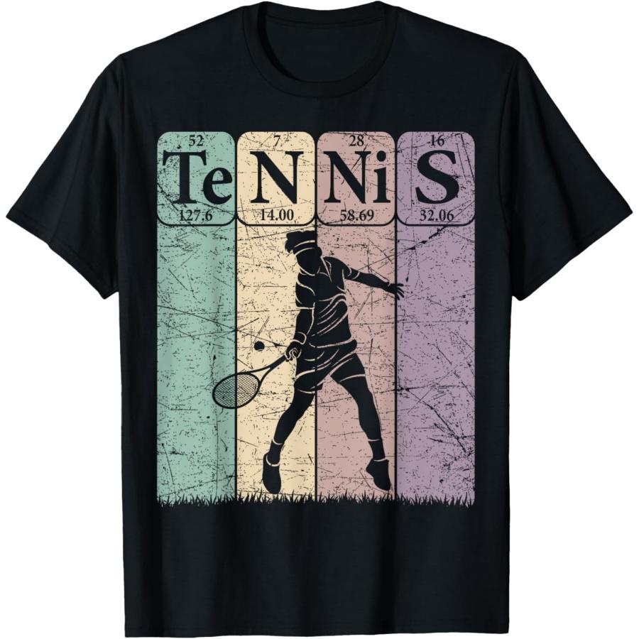 Tennis Periodic Table Elements Tennis Player Nerd Vintage T-Shirt(3) XXXXXL чёрный