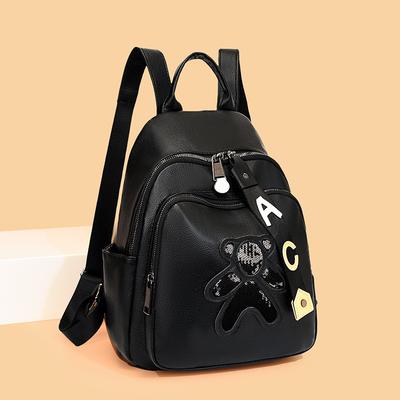 Shiny Soft Leather Women's Backpack - Fashion Large Capacity Lightweight Travel Bag Multifunctional Cute School Bag