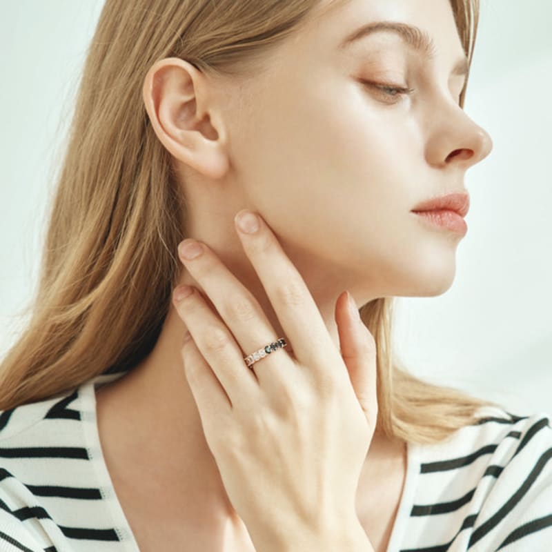 ELLE Jewelry Schwarz-Weiß-Ring ELBRWR116