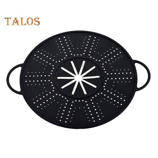 

Силиконовый экран от брызг для сковороды, защита от брызг жира и масла с ручкой, теплоизоляционный охлаждающий коврик, сито, дренажная доска для выпечки и приготовления пищи чёрный