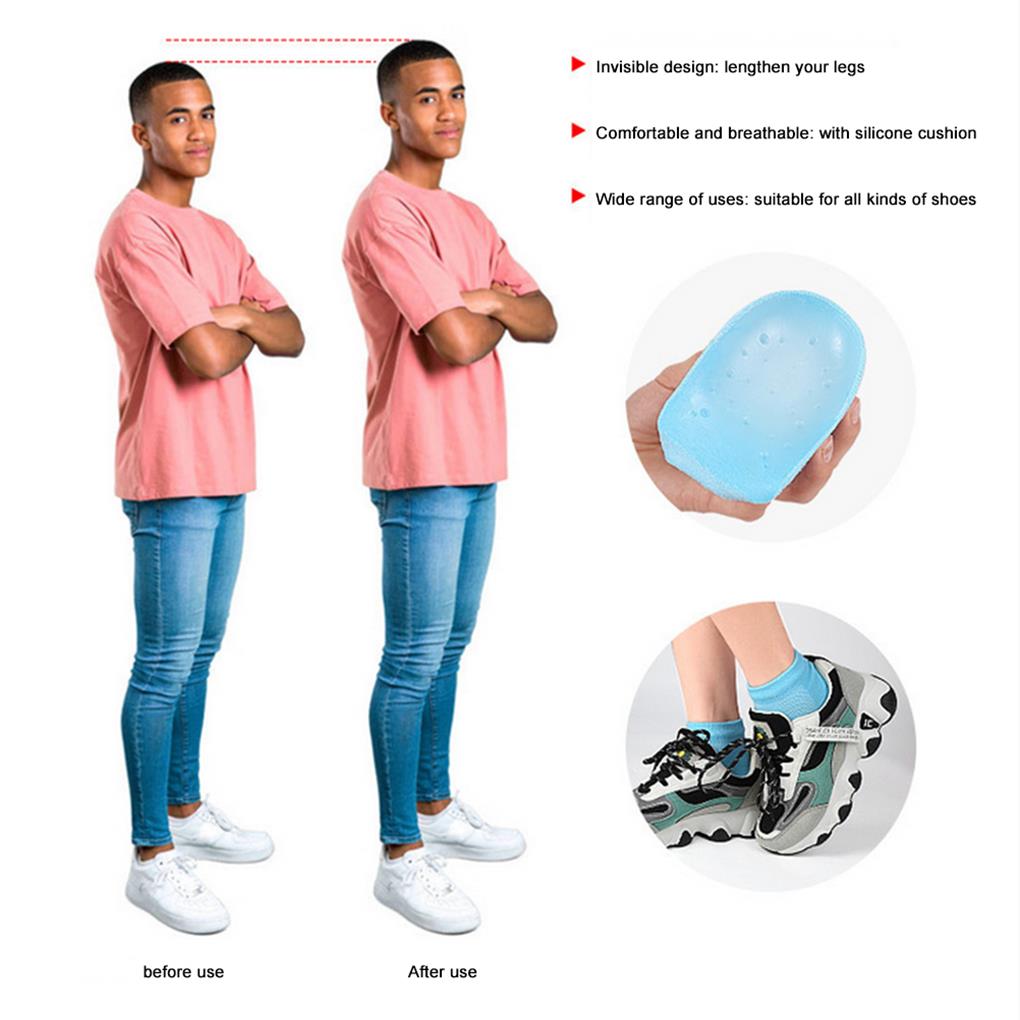 Invisible Heightening Insole Thickened Height Increase Cushions Anti-skid Heel Lift Sock Footwear Accessory Foot Pads