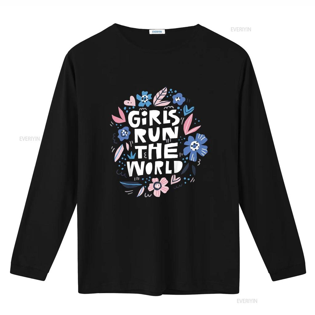 Girls Run The World T Shirt For Women And Kids vintage Washed Versatile homme Comfortable Stretched Soft Top For Everyday Wear