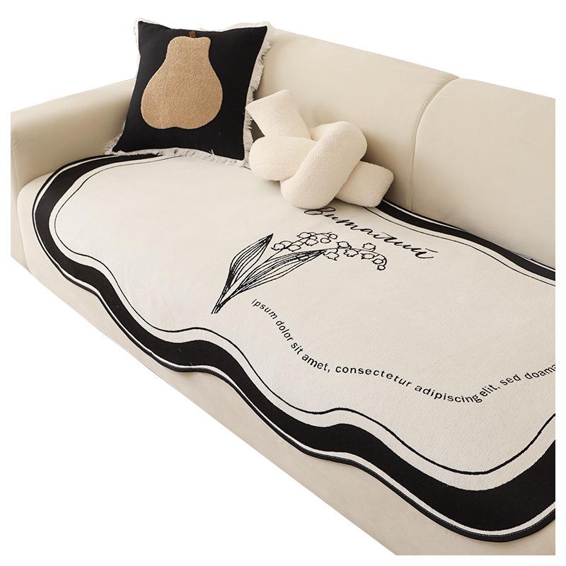 Winter Britischer Retro-Stil Sofakissen Leichter Luxus Hochwertiges Sofa Handtuchbezug Tuch Rutschfestes Sofakissen