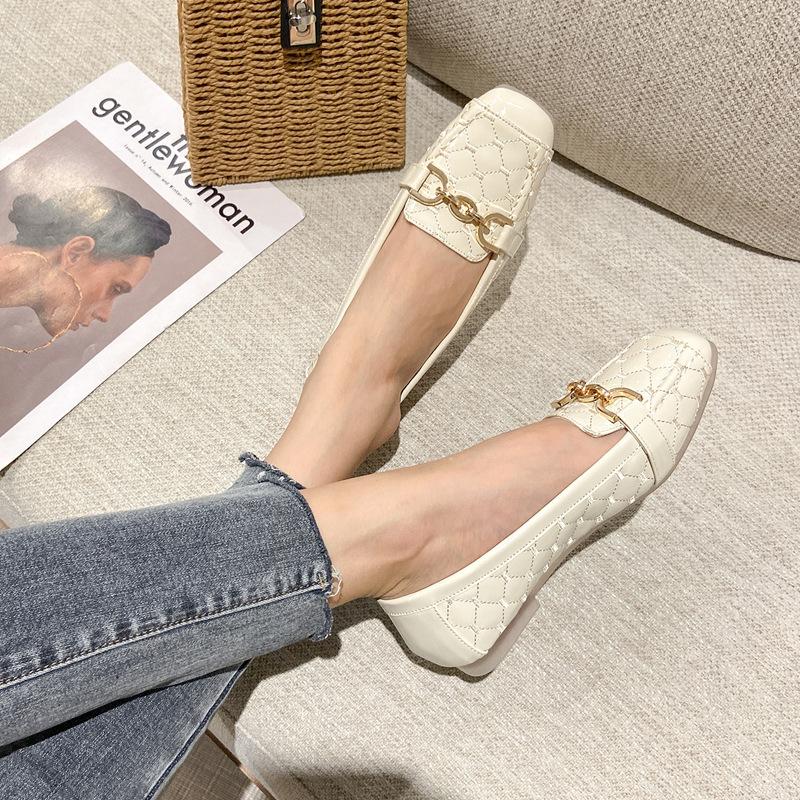 

Yuexinwang кожаные туфли на плоской подошве для женской обуви Huizhou Su Yinyin same egg roll shoes женские туфли на плоской подошве весна новые женские туфли Doudou 34 белый