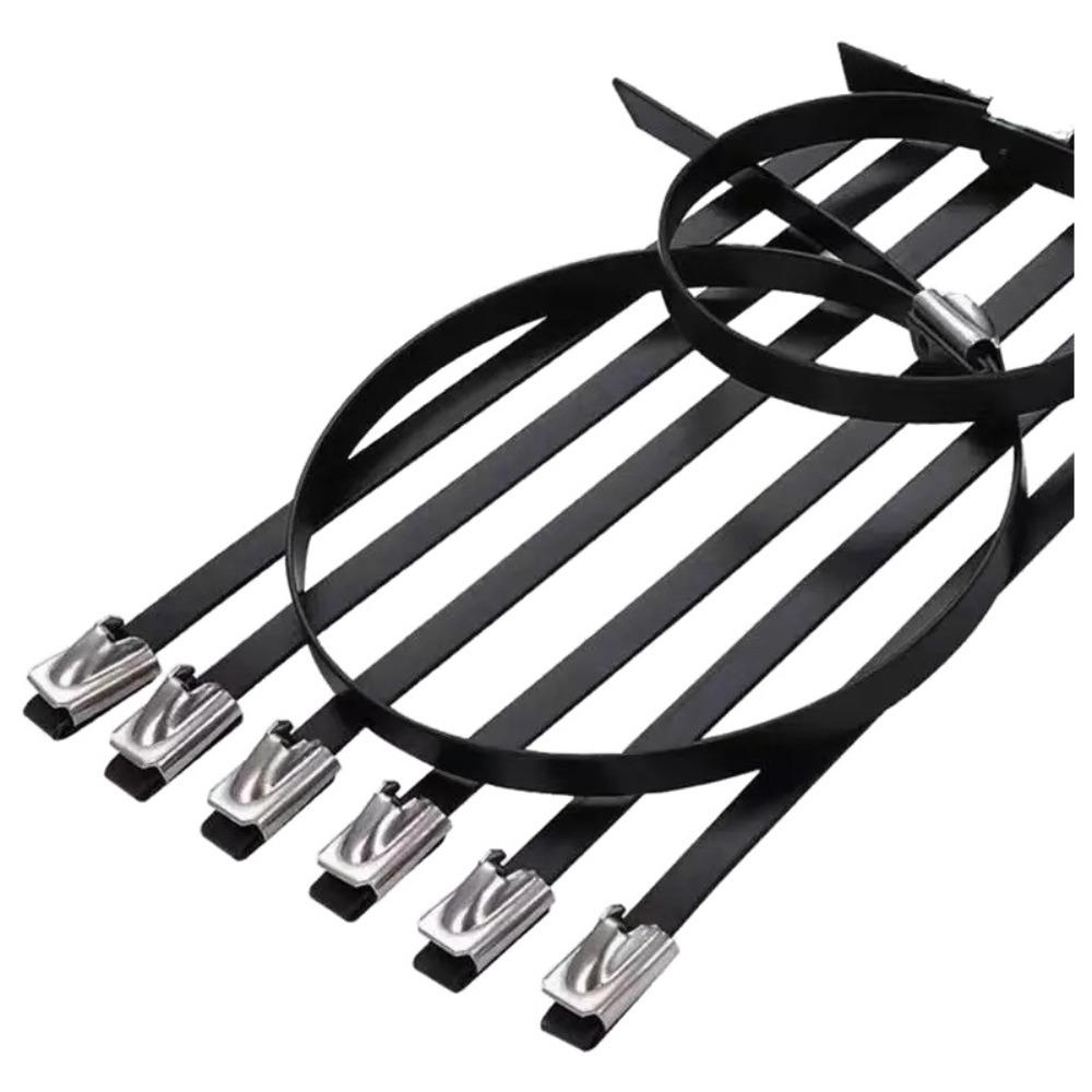 50PCS Durable Multi-Purpose Metal Black Cable Ties Self Locking Reusable Stainless Steel Cable Ties Heavy Duty Zip Tie Fastener