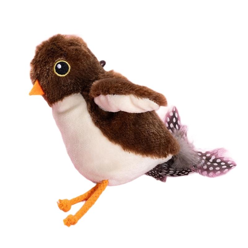 

Simulated Bird Cats Toy Interactively Toy Dog Rechargeable Chirping Flapping Bird Touch Activated Plush Pet Toy