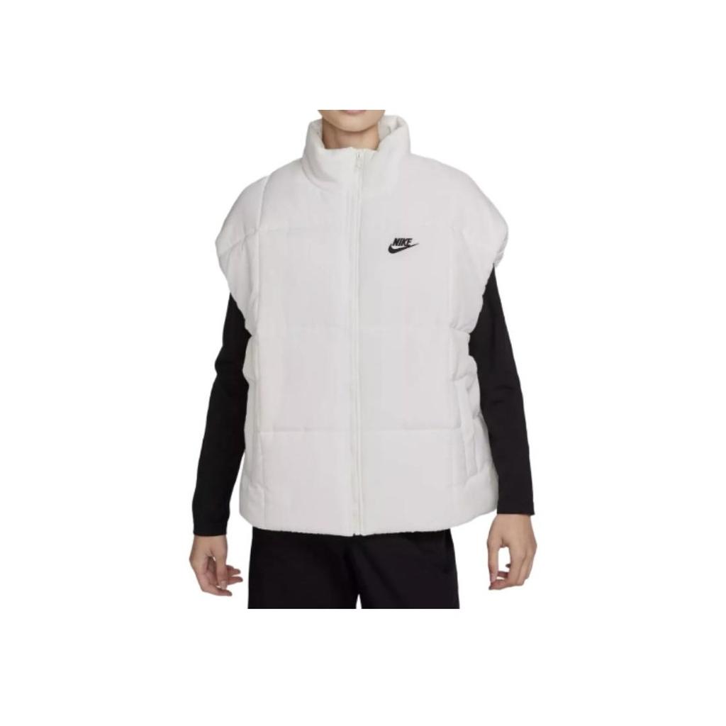 Nike Letter Logo Zipper Sleeveless Vest Women Vests Off-White FB7679-133