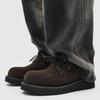 Men's platform heightening derby shoes, autumn casual microfiber upper shoes, brown H