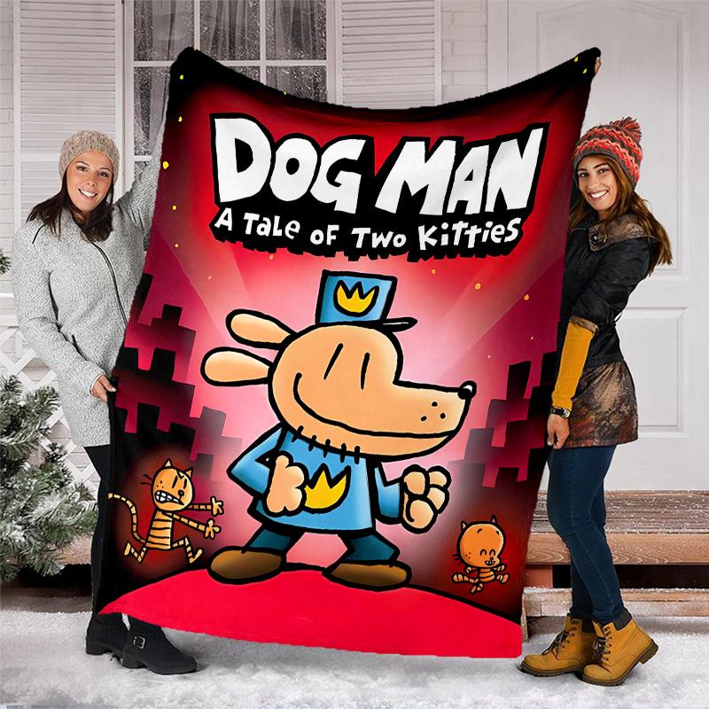 Dog man printed throw blanket—lightweight,soft,warm;versatile blanket for all seasons—perfect as &air-conditioning throw,nap blanket