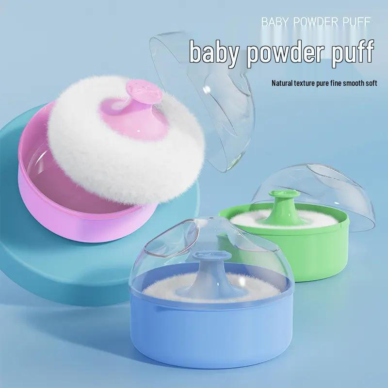 

Детская пудреница с тальком - Портативная пудра от потницы с пушистой пуховкой для хранения Puff Box - Random Color - 2 Pieces
