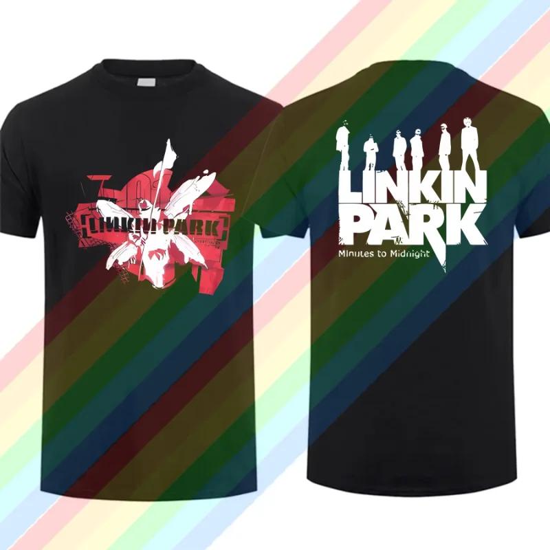 2025 Fashion Tees Men Linkin Meteora Park T Shirt Double-sided Casual Oversized T-shirt Graphic Youth Cloth Streetwear S-3XL