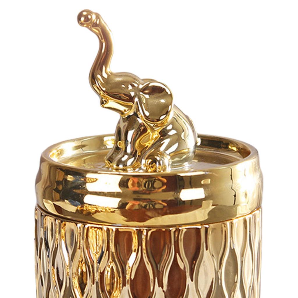 Dekoratives Glasdekor Schmink-Organizer Gold Teedose Badezimmerbehälter Keramik für Arbeitsplatte Kommode Waschtisch Zuhause