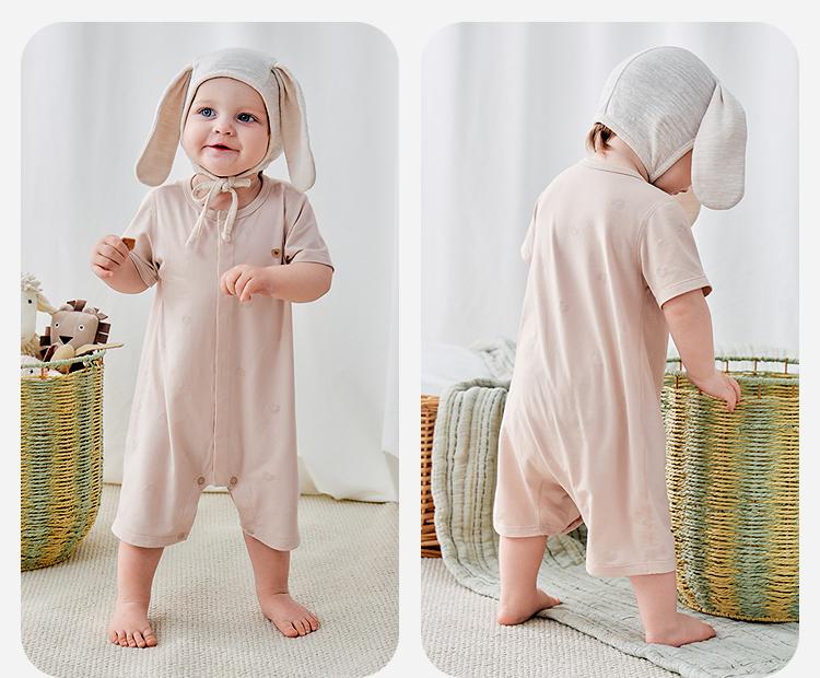 Mini Balabala baby jumpsuit is soft, skin friendly, breathable, and anti mite home baby clothing