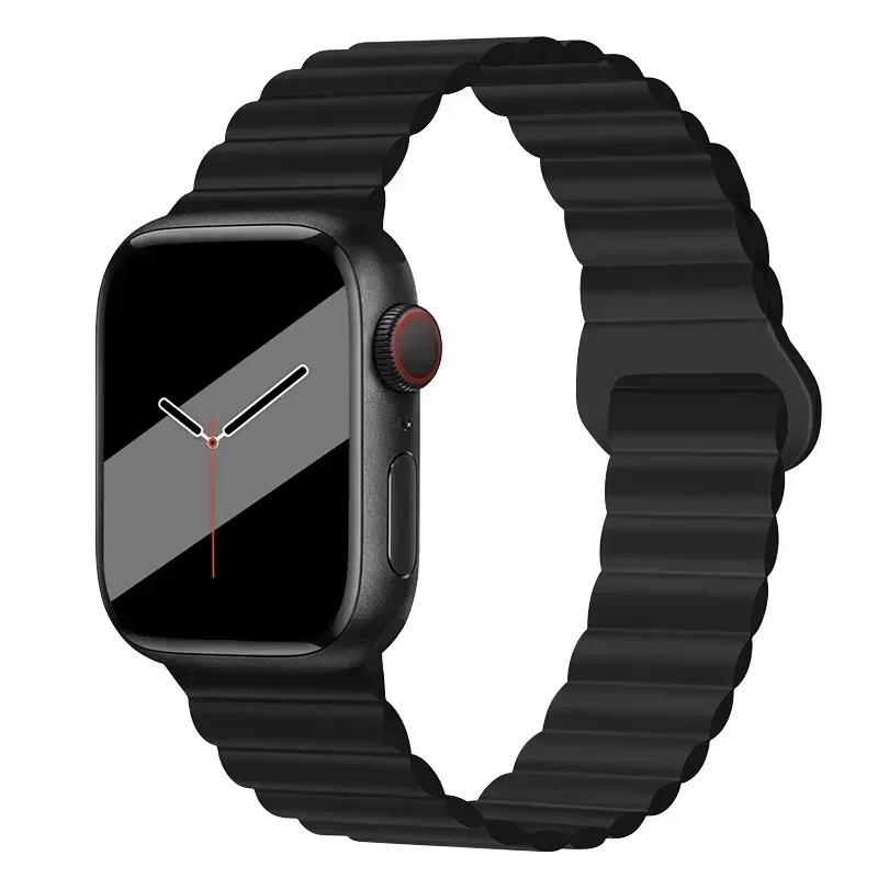 Magnetic Strap For Apple Watch Bands 45 38mm 49mm 40 42mm 41 44 Silicone Sport Bracelet iWatch Series ultra 9 6 5 7 8 se Correa